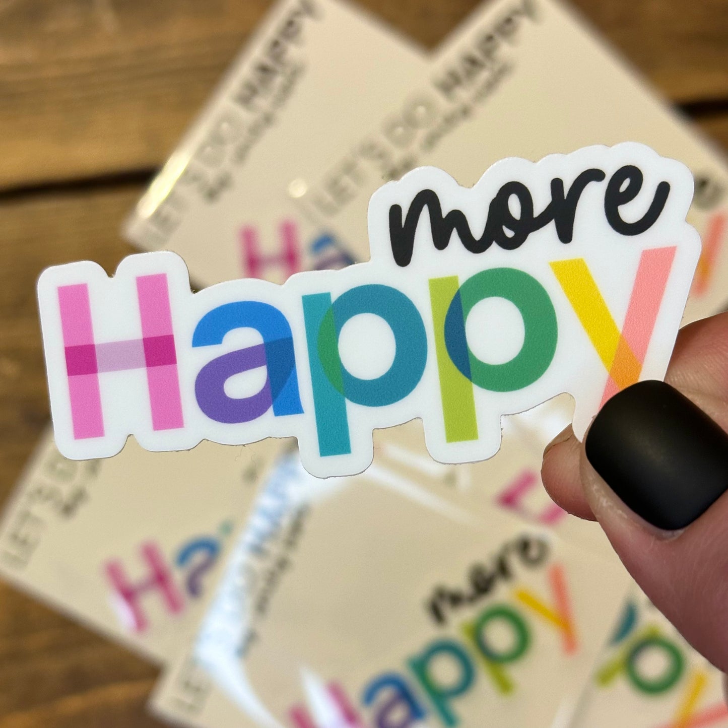 More Happy Sticker - Bright